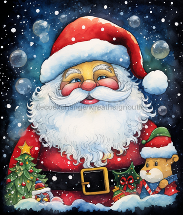 Christmas Sign, Santa Sign, DCO-00182, Sign For Wreath, 8x10
